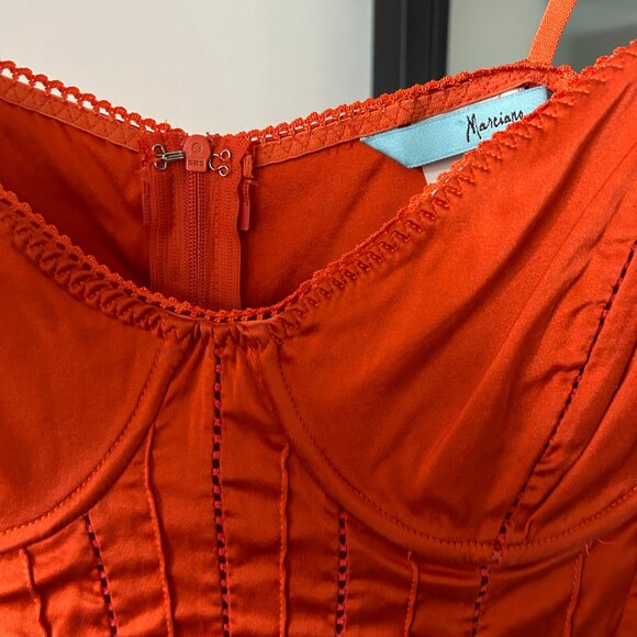 Marciano Orange Corset Top - Adjustable and Flattering, Size Medium - Picture 4 of 5